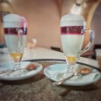 Coconut milk Hibiscus latte at Cafe Mandala in Szekesfehervar