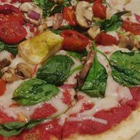 Vegan Garden Pizza with vegan cheese. at UNO Pizzeria in Leominster