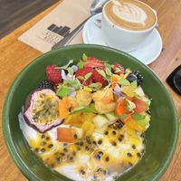 Home made granola and fruit bowl, 01/2023  at Auction Rooms in North Melbourne