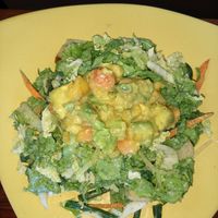 New avocado papaya salad at Wild Thyme Organics in Kealakekua