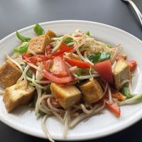 Hot tofu saladd  at Green Asia in Tokyo