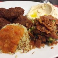 Falafels, houmous and rice at Mijana in Orleans