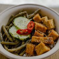 Ginisabg Tofu with green Beans at Papa Oro's in Baden