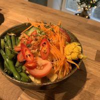 The kind staff gave me some of everything vegan in a bowl. at Papa Oro's in Baden