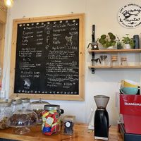 La carta de las opciones de café y te, ademas de lo salado  at Menta (Cafe de especialidad & Dulcería Vegana) in Puerto Natales