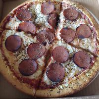 Vegan pepperoni pizza at T-Mama's Gourmet in Aurora