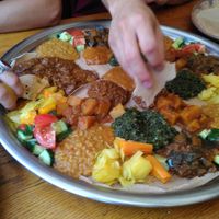 Vegetarian combination platter at Oost-Afrikaans Eethuis Djebena in Leiden