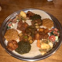 Vegan share plate at Oost-Afrikaans Eethuis Djebena in Leiden