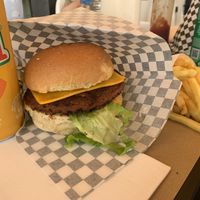 Beyond meat burger with vegan cheese   at No Ponto in Nazare