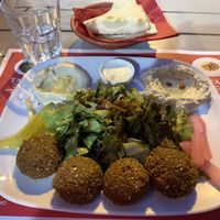 mixed falafel plate at Beirut Snack in Bologna