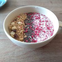 Fantastic breakfast "Bula Bowl" Highly recommended 🙂 at Bula Devon in Dartmouth