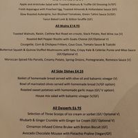 Menu at Fellinis in Ambleside