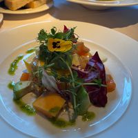 Mango, papaya & avocado & dolcelatte salad at Fellinis in Ambleside