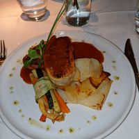 But roast en croute with potato stack and vegetable bundle at Fellinis in Ambleside