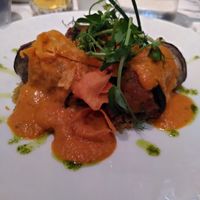 Filled aubergine! at Fellinis in Ambleside