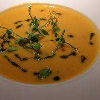 Sweet potato soup at Fellinis in Ambleside