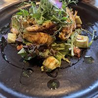 Marinated artichoke, avocado & caramelised walnut salad  at Fellinis in Ambleside