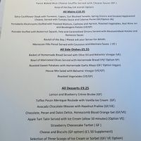 Menu  at Fellinis in Ambleside