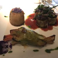 Nut roast (vegan) with potato & roast vegetables. Sorry can’t remember exact description not the dish my friend had pictured here.  at Fellinis in Ambleside