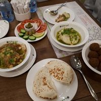 Tasty traditional Jordanian food. The felafel were especially delicious. at Abu Jbara in Amman