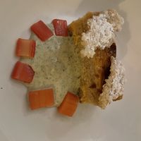 Sourdough pudding.. the dill cream  at Glas Restaurant in Dublin