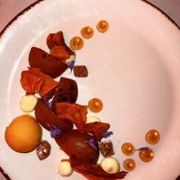 Flamed apricots   at Glas Restaurant in Dublin