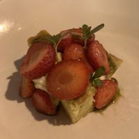 Macerated strawberries  at Glas Restaurant in Dublin