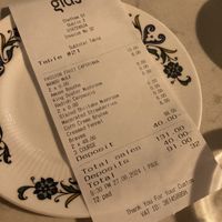 The bill for 2  at Glas Restaurant in Dublin