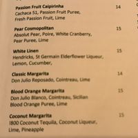 Pear Cosmo and Coconut Margarita were excellentt  at Glas Restaurant in Dublin