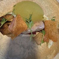 Confit mushrooms with broccoli cream   at Glas Restaurant in Dublin