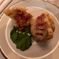 Tempura shimeji mushrooms  at Glas Restaurant in Dublin