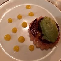 Plum tarte tatin  at Glas Restaurant in Dublin