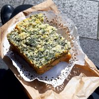Spinach cake at Curieux Coffeeshop in Nantes