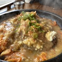 Beans & greens stoned loco moco  at Namu Stonepot in San Francisco