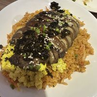 (Mushroom) steak and Kim chi rice   at iVegan in Makati