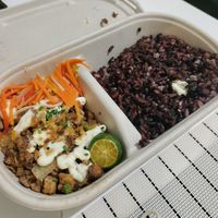 Yummy sisig at iVegan in Makati