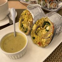 Tofu scramble wrap with vegan Hollandaise   at iVegan in Makati