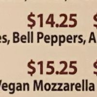 Vegetarian and vegan pizza options on menu at Woodstone in Bakersfield