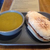Vegan Soup and sandwich  at Rattle Ghyll Cafe in Ambleside