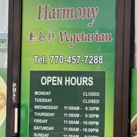 Hours  at Harmony Vegetarian in Chamblee