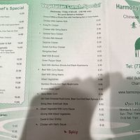 Menu  at Harmony Vegetarian in Chamblee