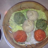steamed dumplings at Harmony Vegetarian in Chamblee