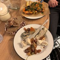 cheese plate and bread with salmon, caviar and dill  at Pepper & Ginny - Vegane Veinkost in Vienna