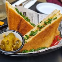 Triple grillen cheese with extra prosciutto (11,00€) at Pepper & Ginny - Vegane Veinkost in Vienna