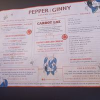 The menu at Pepper & Ginny - Vegane Veinkost in Vienna