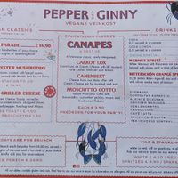 Menu at Pepper & Ginny - Vegane Veinkost in Vienna