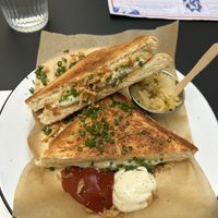 Triple Grilled Cheese 9,50€ + Prosciutto 1,50€  at Pepper & Ginny - Vegane Veinkost in Vienna