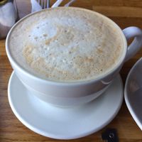 Soy latte coffee  at The Music Café in Dublin