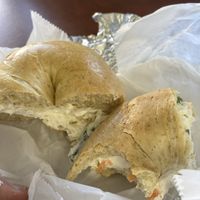 Gf bagel w veggie cream cheese  at Stuff'n Bagels in Oceanside