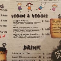 Vegan and veggie menu at Garage Burger 66 in Padua